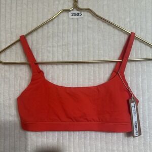 SKIMS Fits Everybody Scoop Neck Bralette Bra Size XS In Poppy Red NWT